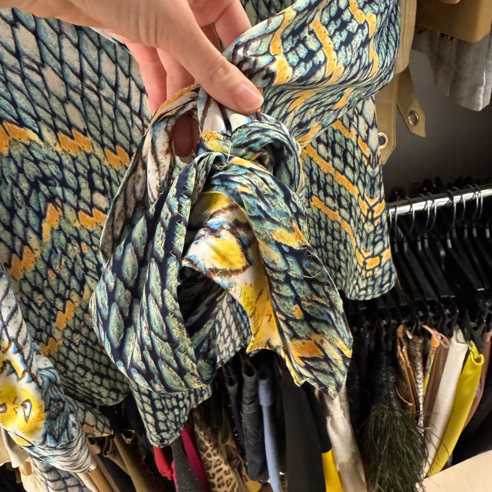 Just Cavalli Snake Patterned Button-Up Blouse In … - image 3